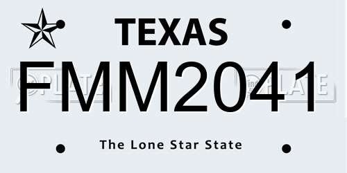 FMM2041 Texas License Plate