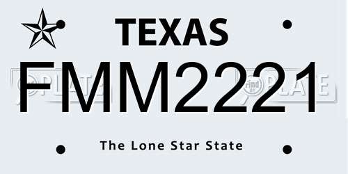 FMM2221 Texas License Plate