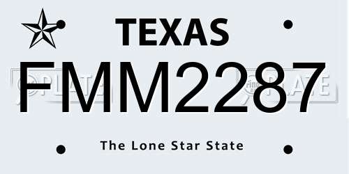FMM2287 Texas License Plate