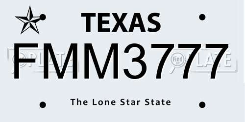 FMM3777 Texas License Plate