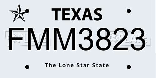 FMM3823 Texas License Plate