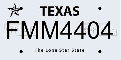 FMM4404 Texas License Plate