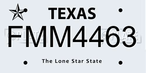 FMM4463 Texas License Plate
