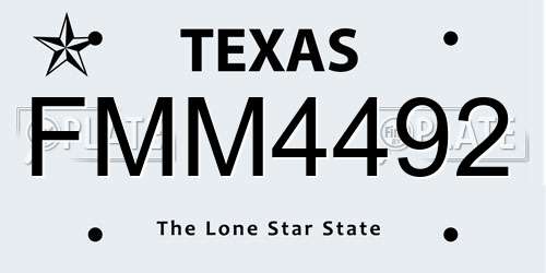 FMM4492 Texas License Plate
