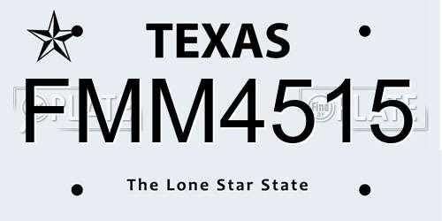 FMM4515 Texas License Plate
