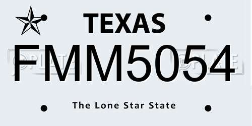 FMM5054 Texas License Plate