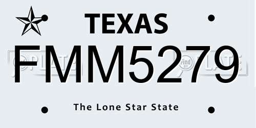 FMM5279 Texas License Plate