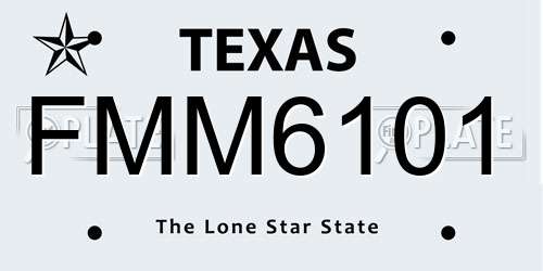 FMM6101 Texas License Plate