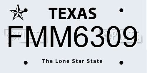 FMM6309 Texas License Plate