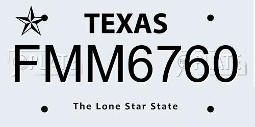 FMM6760 Texas License Plate