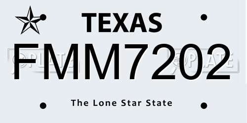 FMM7202 Texas License Plate