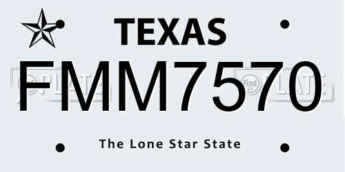 FMM7570 Texas License Plate