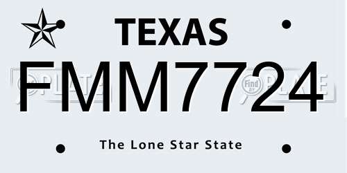 FMM7724 Texas License Plate