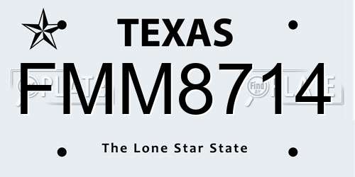 FMM8714 Texas License Plate