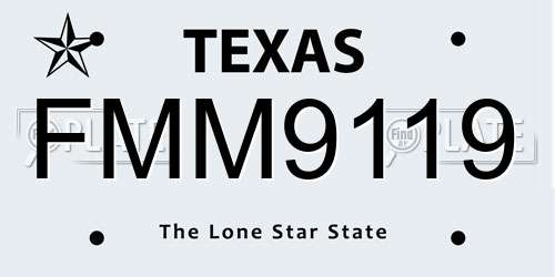FMM9119 Texas License Plate