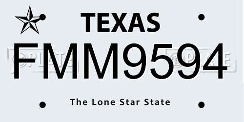 FMM9594 Texas License Plate