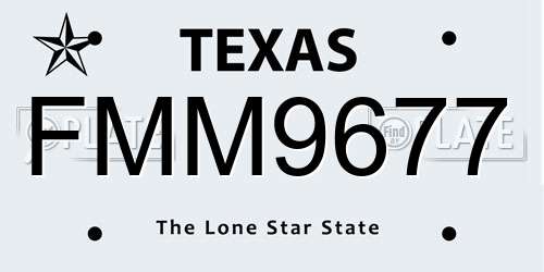 FMM9677 Texas License Plate