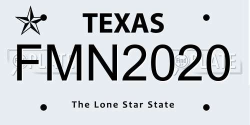 FMN2020 Texas License Plate