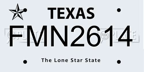 FMN2614 Texas License Plate
