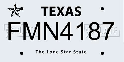 FMN4187 Texas License Plate
