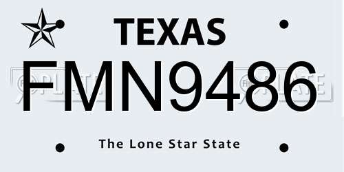 FMN9486 Texas License Plate