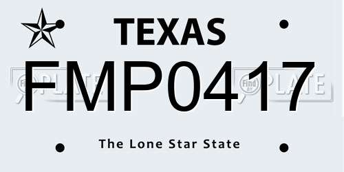 FMP0417 Texas License Plate