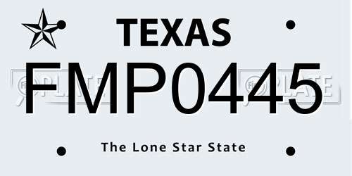 FMP0445 Texas License Plate