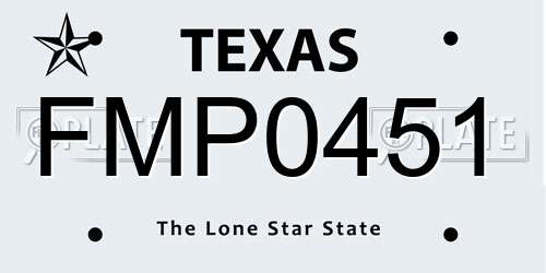 FMP0451 Texas License Plate