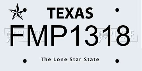 FMP1318 Texas License Plate