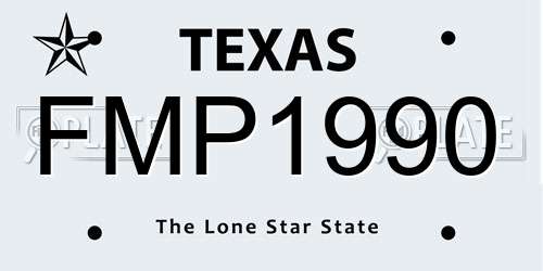 FMP1990 Texas License Plate