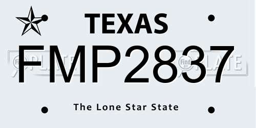 FMP2837 Texas License Plate