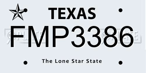 FMP3386 Texas License Plate