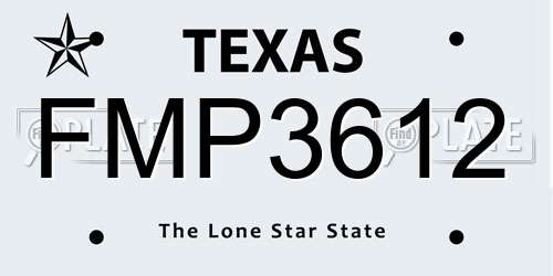 FMP3612 Texas License Plate