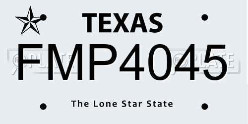 FMP4045 Texas License Plate