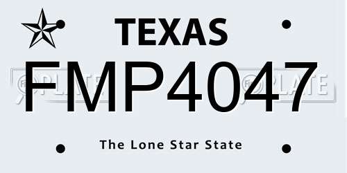 FMP4047 Texas License Plate