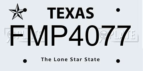 FMP4077 Texas License Plate