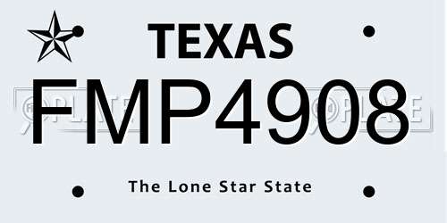 FMP4908 Texas License Plate