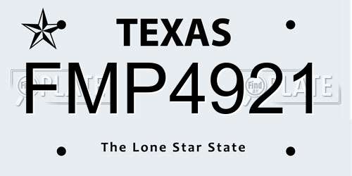 FMP4921 Texas License Plate