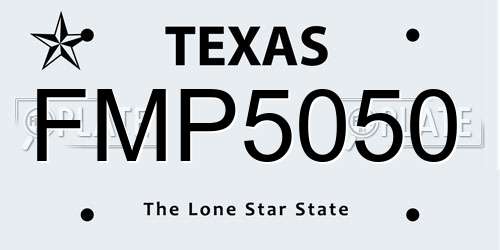 FMP5050 Texas License Plate