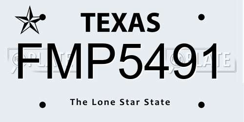 FMP5491 Texas License Plate