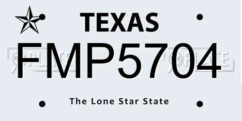 FMP5704 Texas License Plate