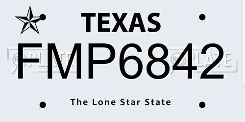 FMP6842 Texas License Plate