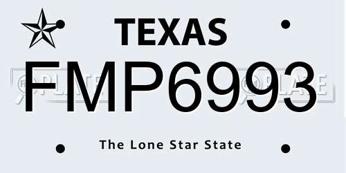FMP6993 Texas License Plate