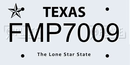 FMP7009 Texas License Plate