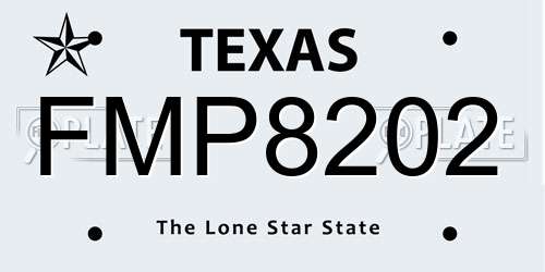 FMP8202 Texas License Plate
