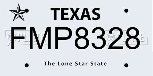 FMP8328 Texas License Plate