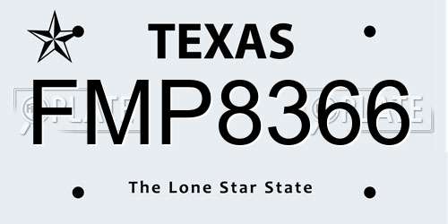 FMP8366 Texas License Plate