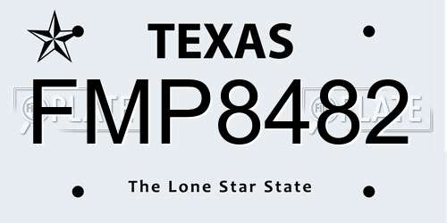 FMP8482 Texas License Plate
