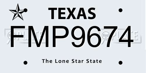 FMP9674 Texas License Plate