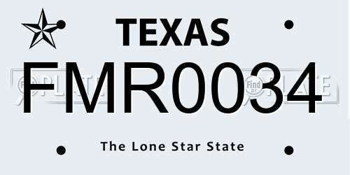 FMR0034 Texas License Plate